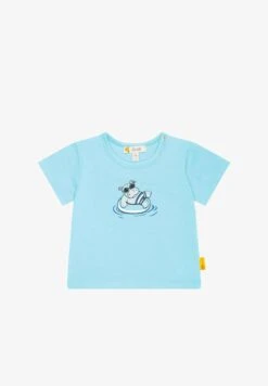 Steiff KURZARM HAPPY HIPPO - T-Shirt Print - Blue Topaz