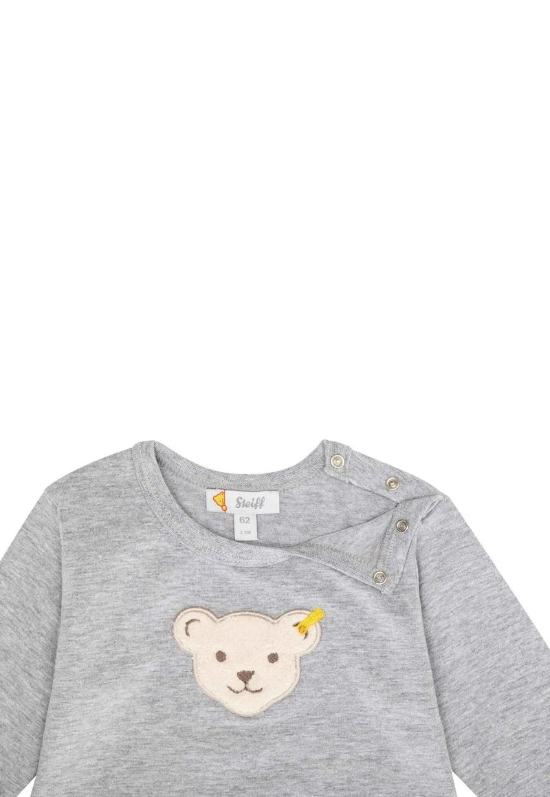 Steiff CLASSIC MIT TEDDYKOPF - Langarmshirt - Soft Grey Melange – Bild 4