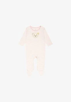 STEIFF STRAMPLER BÄR STREIFEN - Strampler - Rosa Weiß