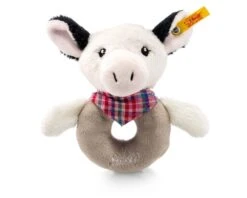 STEIFF 241048 Happy Farm Cowaloo Kuh Greifring Mit Rassel 12 Cm Weiß