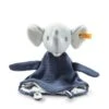 STEIFF 242397 GOTS Eliot Elefant Schmusetuch, Hellgrau/blau 30 Cm