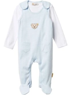 Steiff 2tlg. Outfit In Hellblau/ Weiß