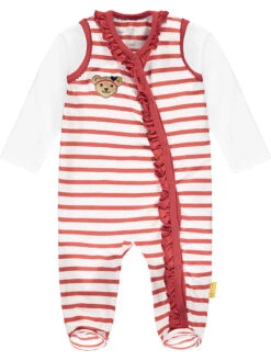 Steiff 2tlg. Outfit In Weiß/ Rot