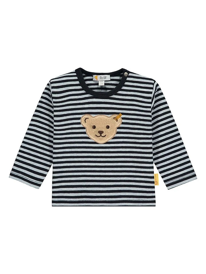 Steiff Longsleeve In Dunkelblau/ Grau