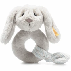Steiff Soft Cuddly Friends Hoppie Hase Greifling Mit Rassel, Hellgrau