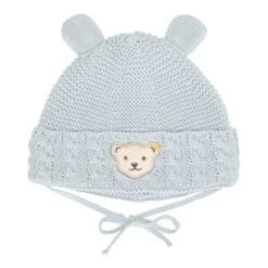 Steiff Strickmütze Mit Ohren In Hellblau